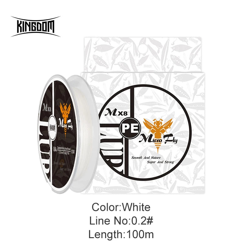 Kingdom Micro Fly 100m 4 Strands Braided Monofilament