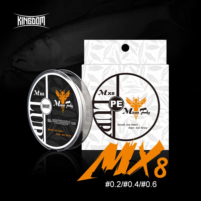 Kingdom Micro Fly 100m 4 Strands Braided Monofilament