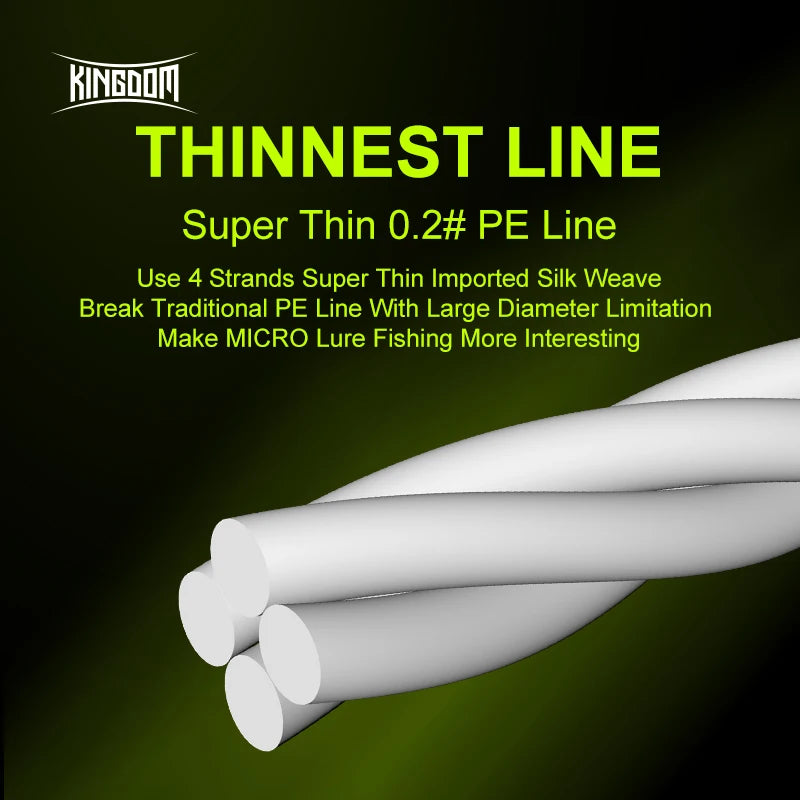 Kingdom Micro Fly 100m 4 Strands Braided Monofilament