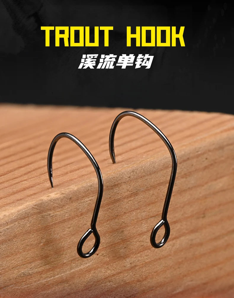 BLUX 10pcs Barbless Trout Hook 10# / 8#