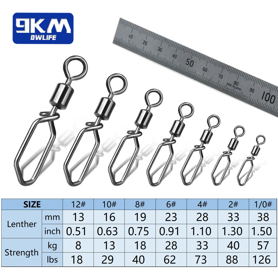 Fishing Swivels Snap 25~100Pcs