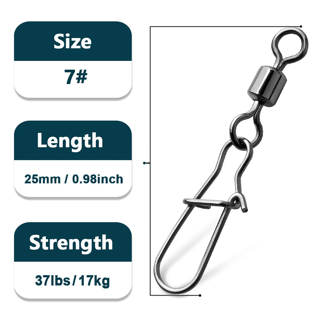 Duo-Lock Snap Swivels 50~200Pcs