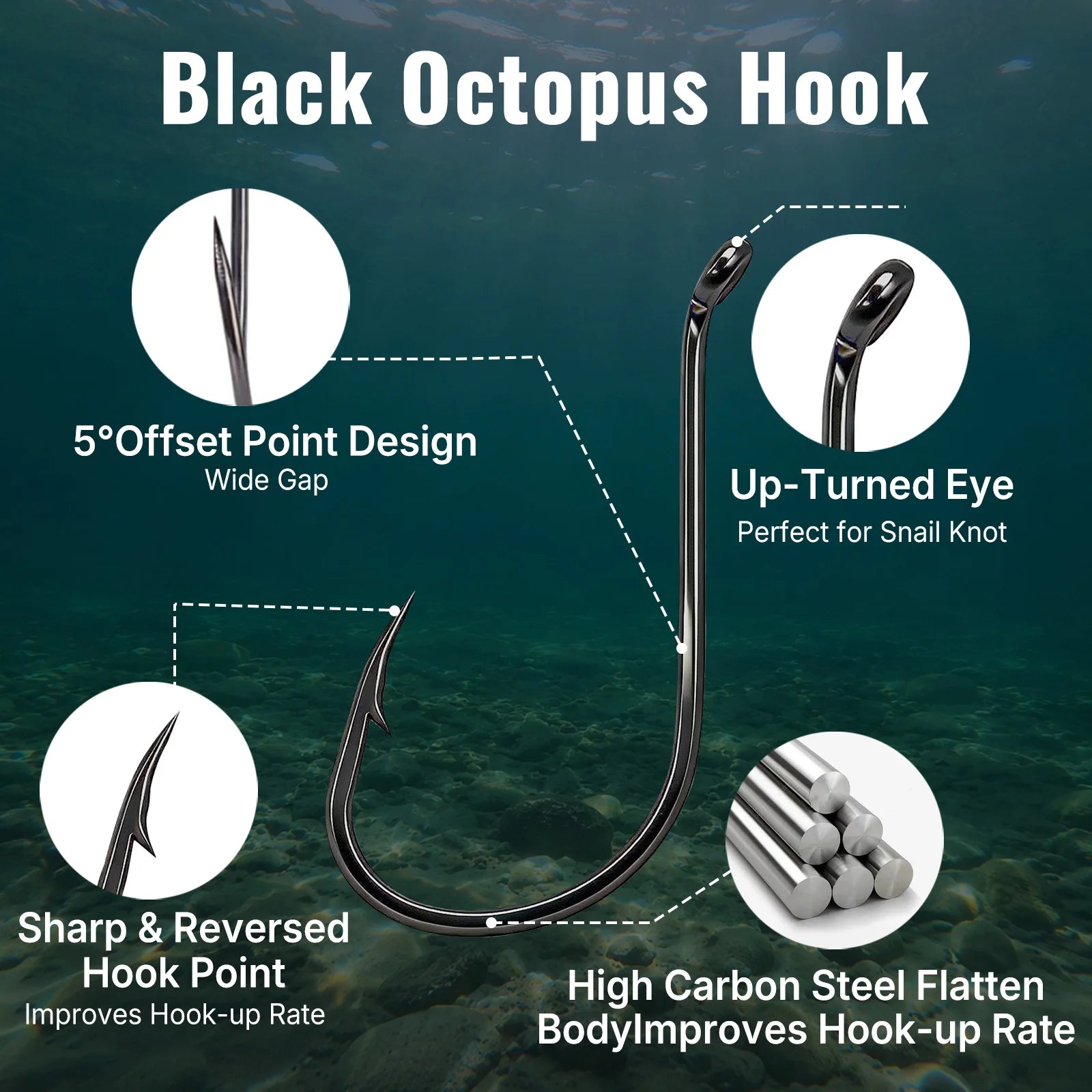 9KM Octopus Fishing Hook 50-100pcs