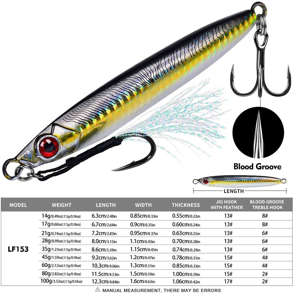 Proberos Metal Jig Bait 14g-80g