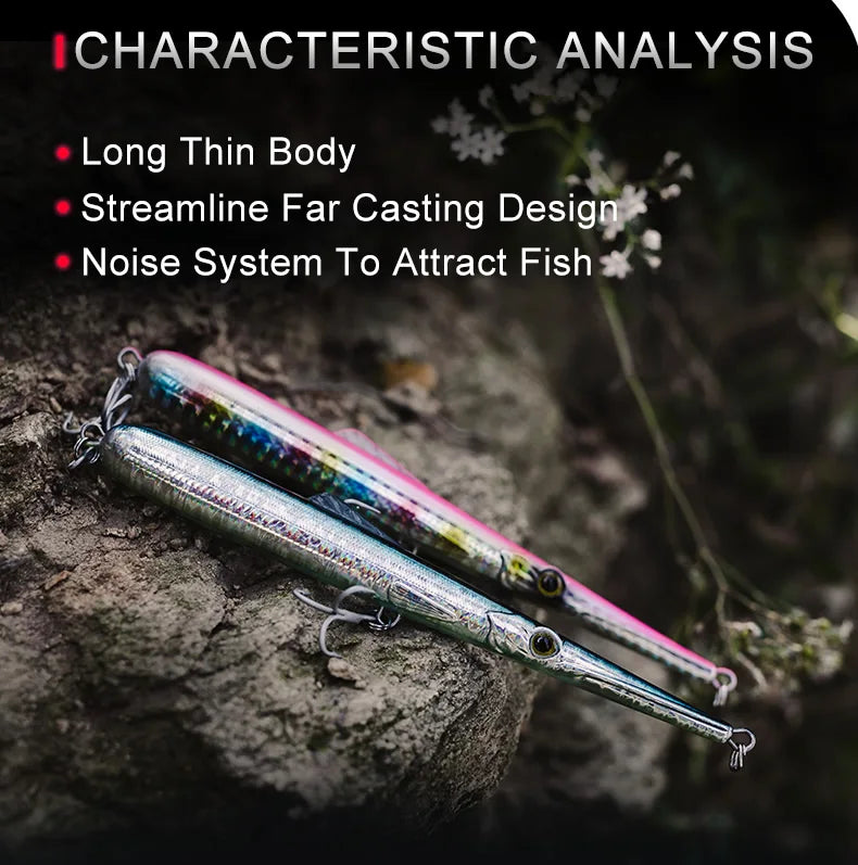 Kingdom Needle Long Casting 11g / 13g - 30g / 40g Stickbaits Floating&Sinking