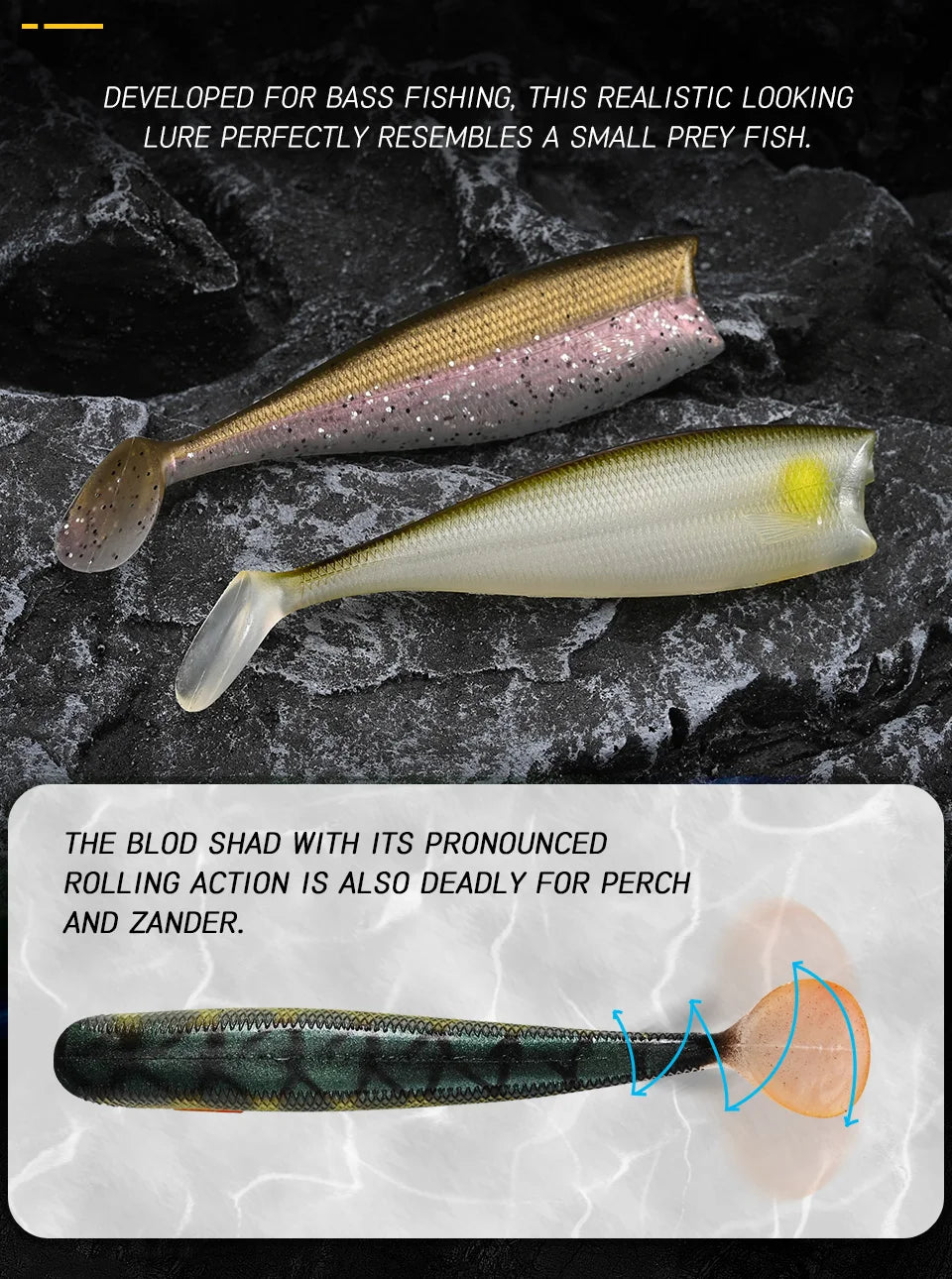BLUX BLOD SHAD 80mm 105mm Soft Bait