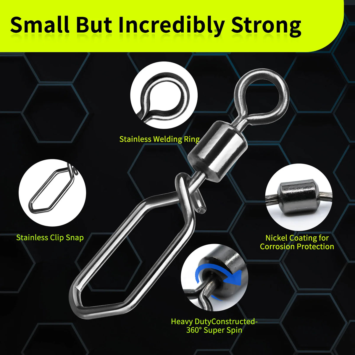 Fishing Swivels Snap 25~100Pcs