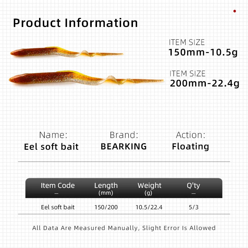 BEARKING EEL Soft Baits 20cm / 15cm