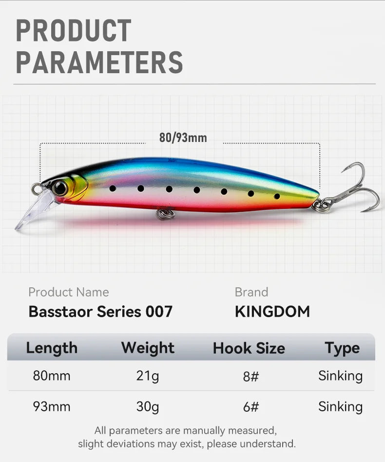 Kingdom Sinking Minnow 21g - 30g 80mm / 93mm
