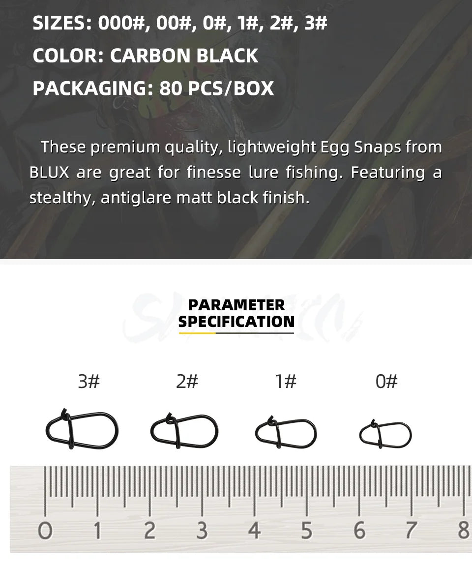 BLUX 80pcs Matte Black Snaps Stainless Steel