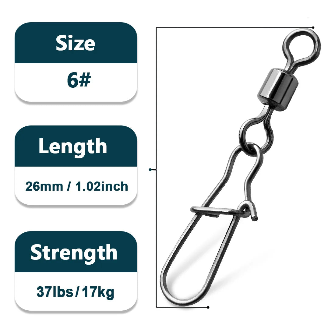 Duo-Lock Snap Swivels 50~200Pcs