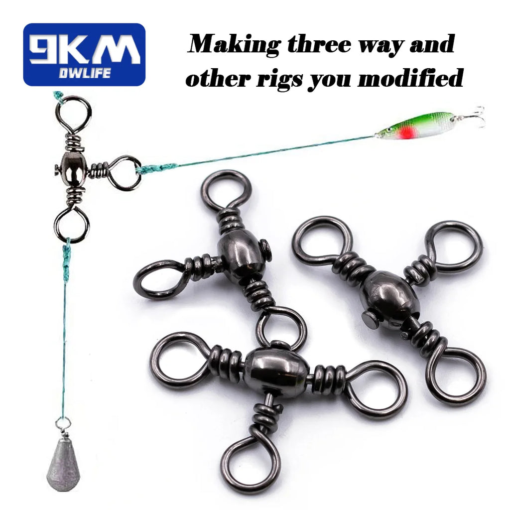 9KM 3 Way Swivels 25~100Pcs F