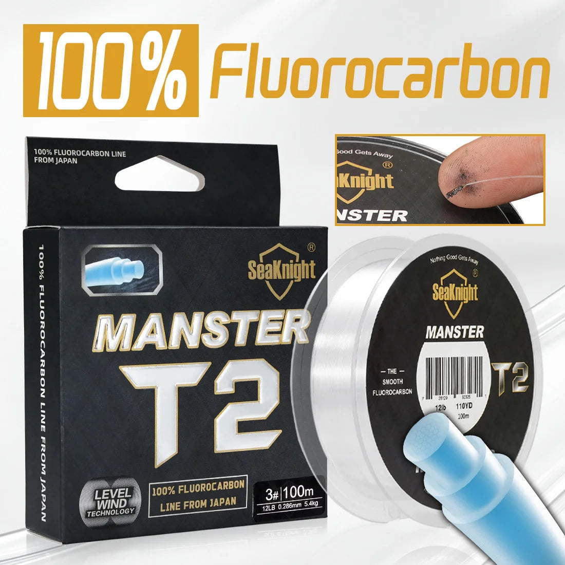 SeaKnight MANSTER T2 Series Fluorocarbon 100M Carbon Fiber Line