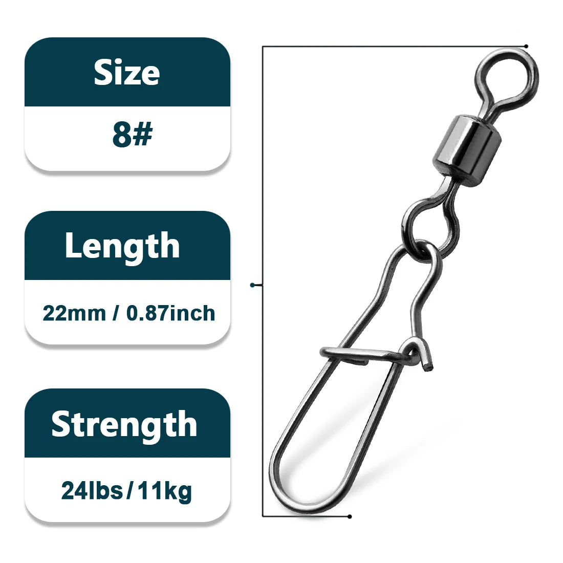 Duo-Lock Snap Swivels 50~200Pcs