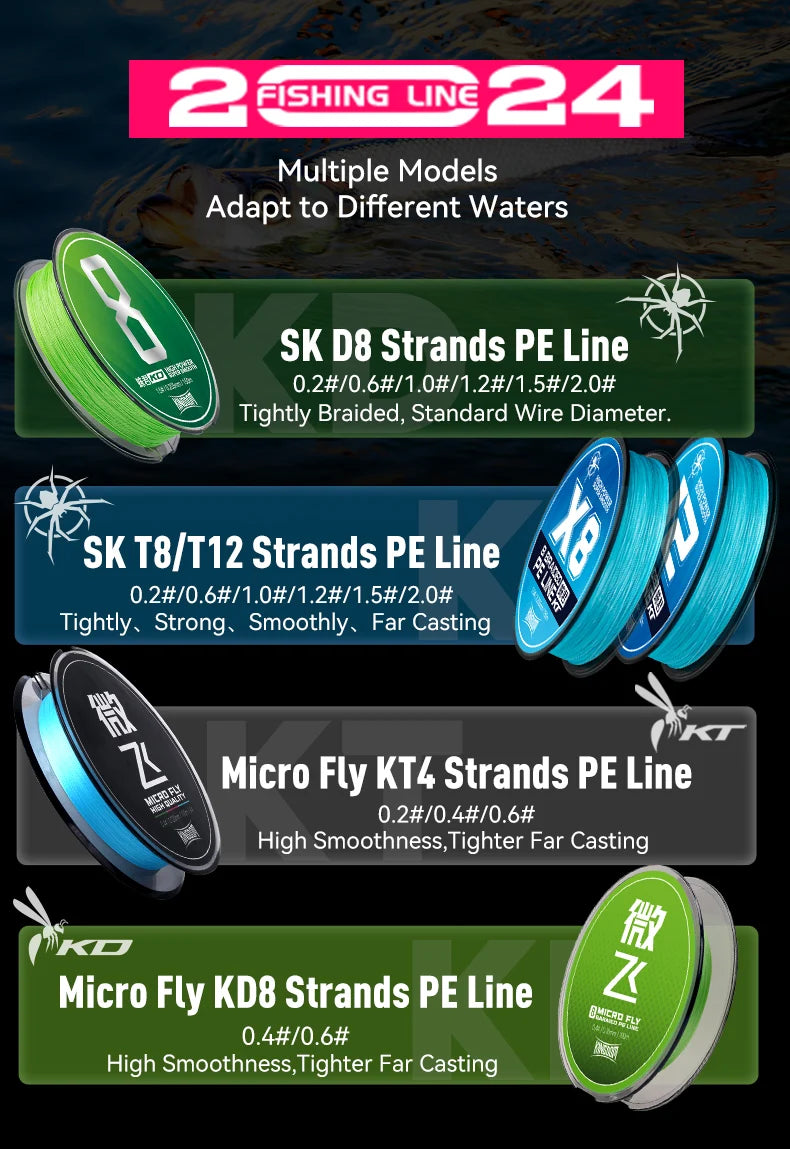 Kingdom Micro Fly 100m 4 Strands Braided Monofilament