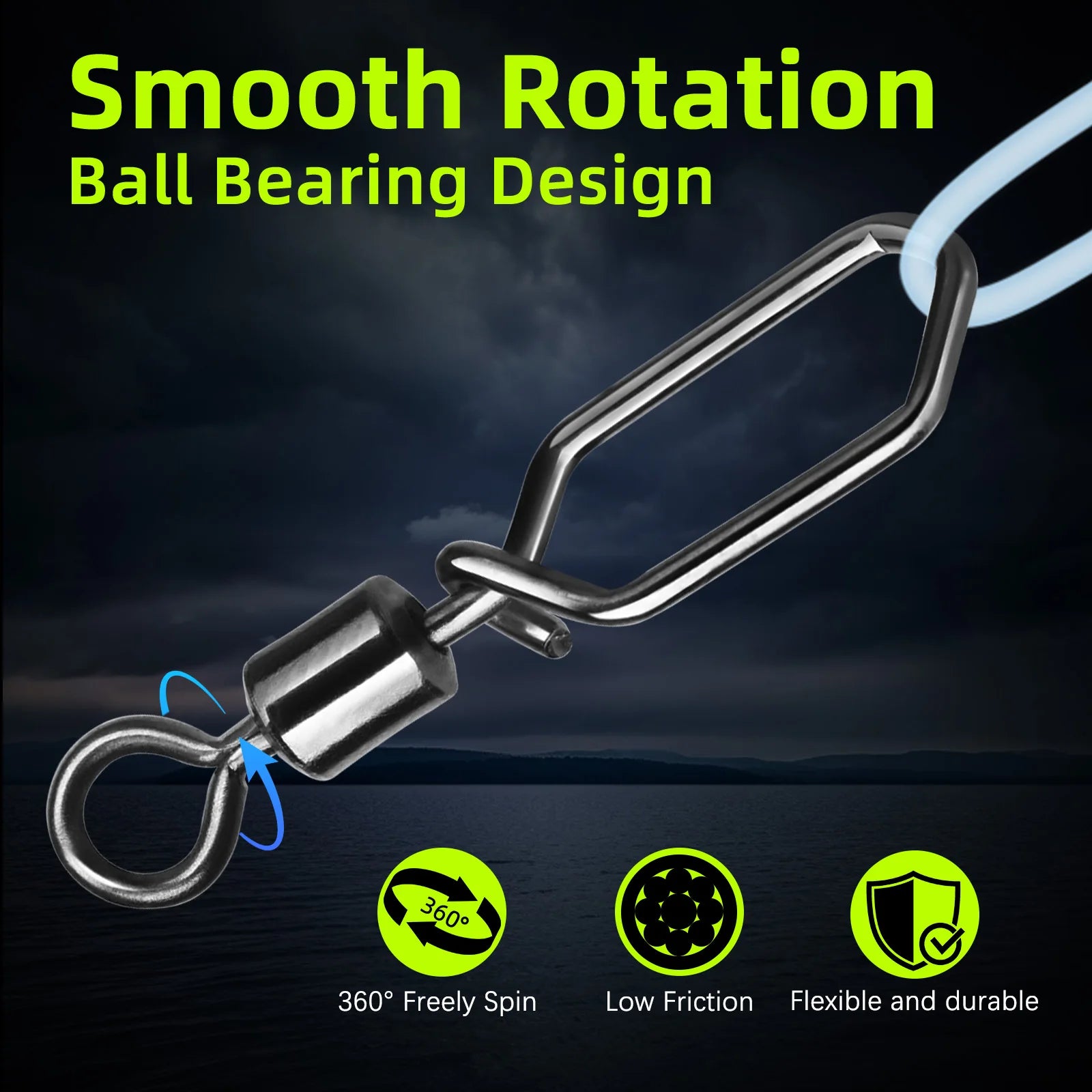 Fishing Swivels Snap 25~100Pcs