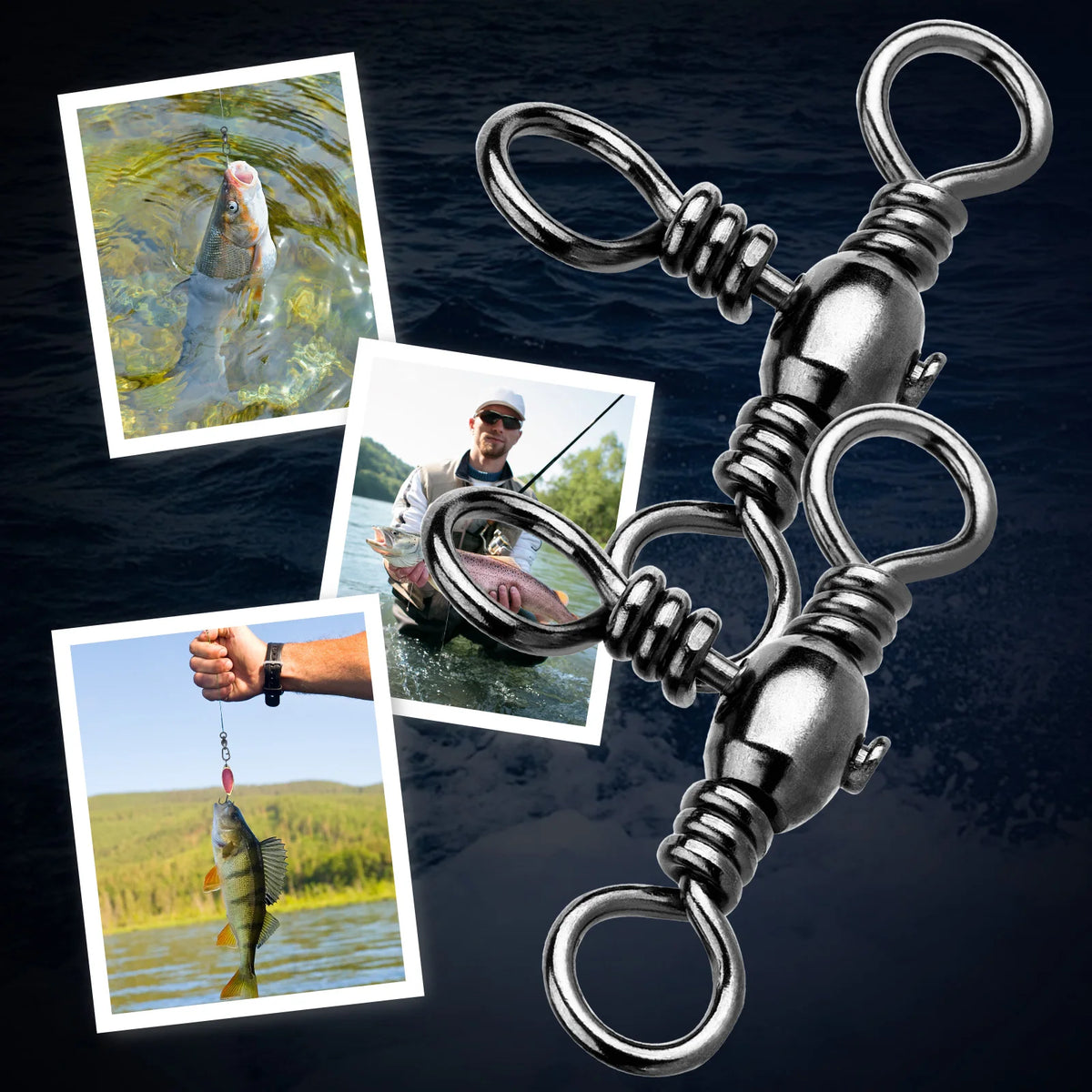 9KM 3 Way Swivels 25~100Pcs F
