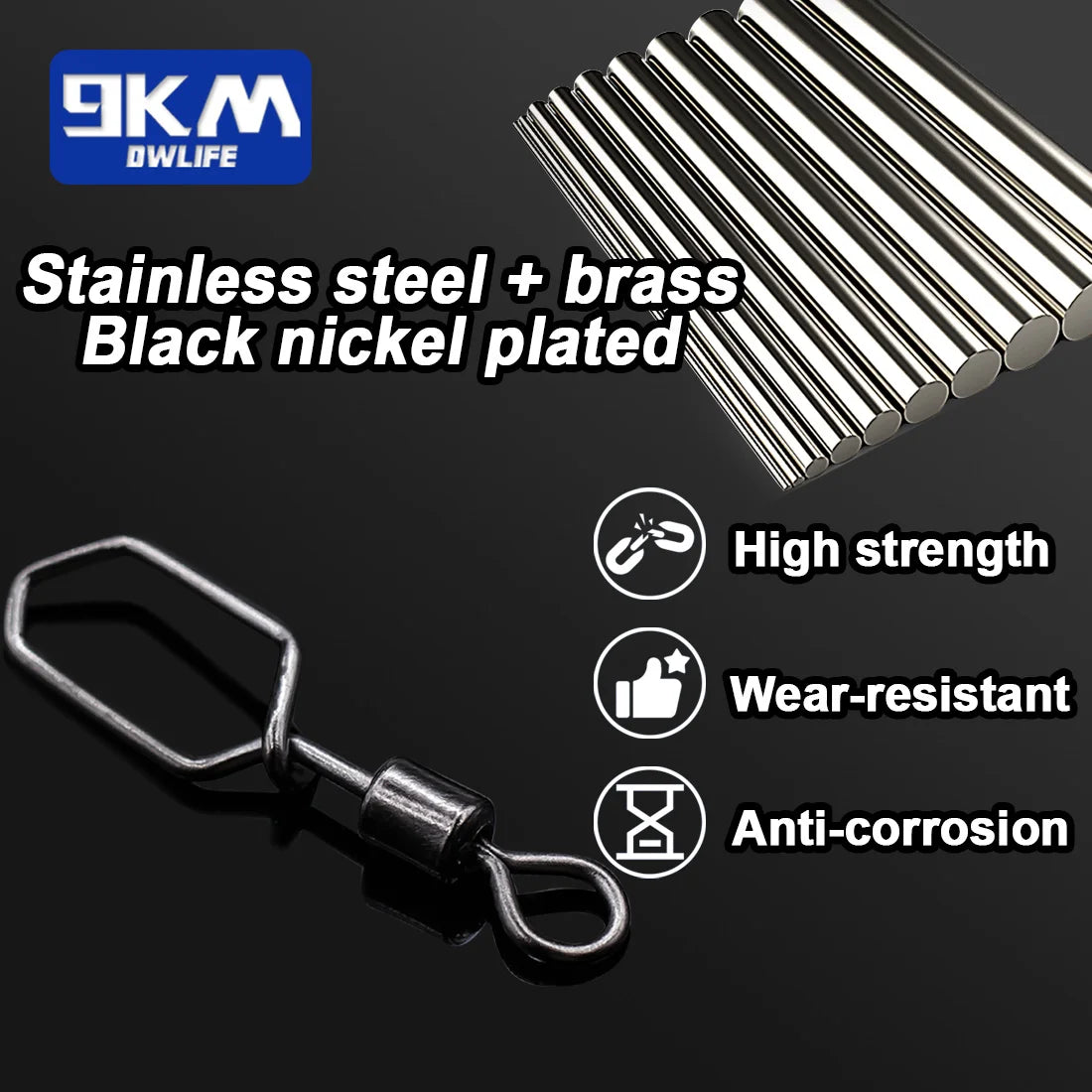 Fishing Swivels Snap 25~100Pcs