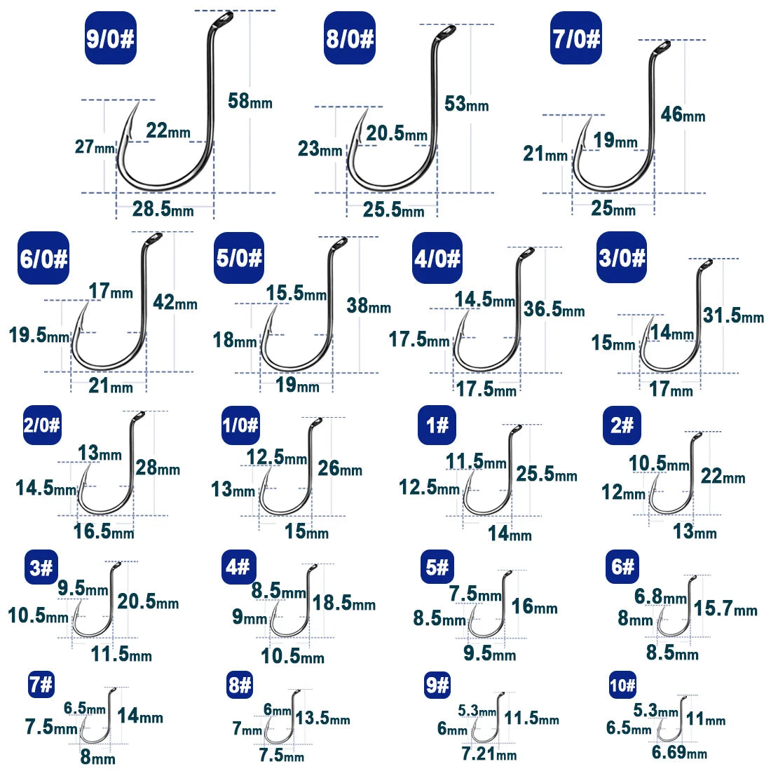 9KM Octopus Fishing Hook 50-100pcs