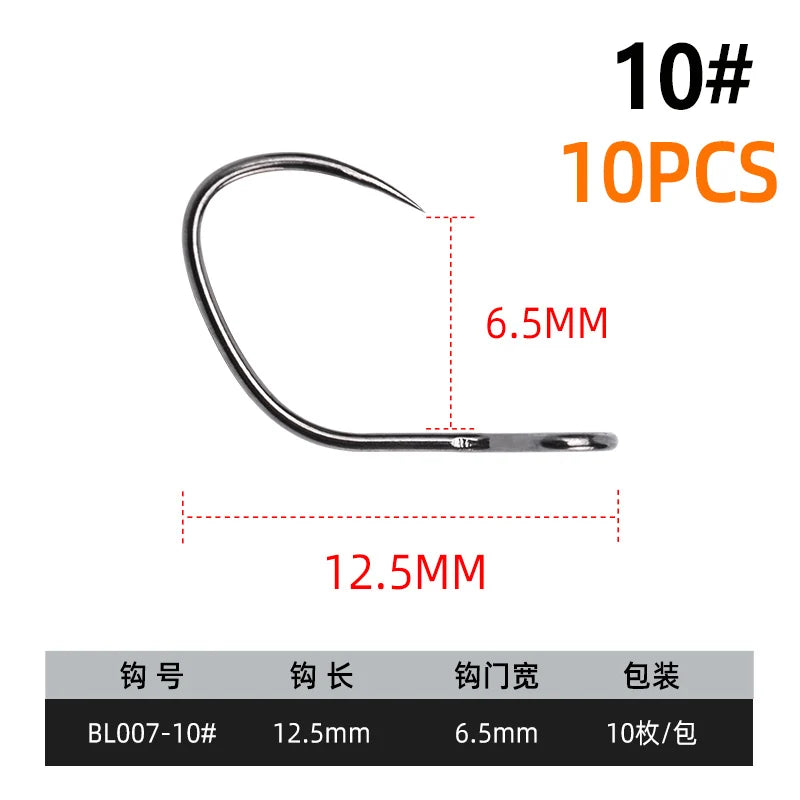 BLUX 10pcs Barbless Trout Hook 10# / 8#