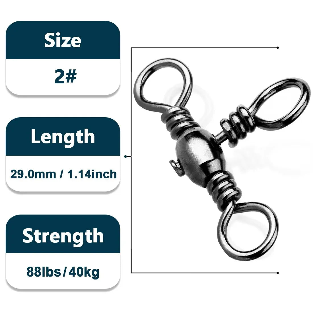 9KM 3 Way Swivels 25~100Pcs F