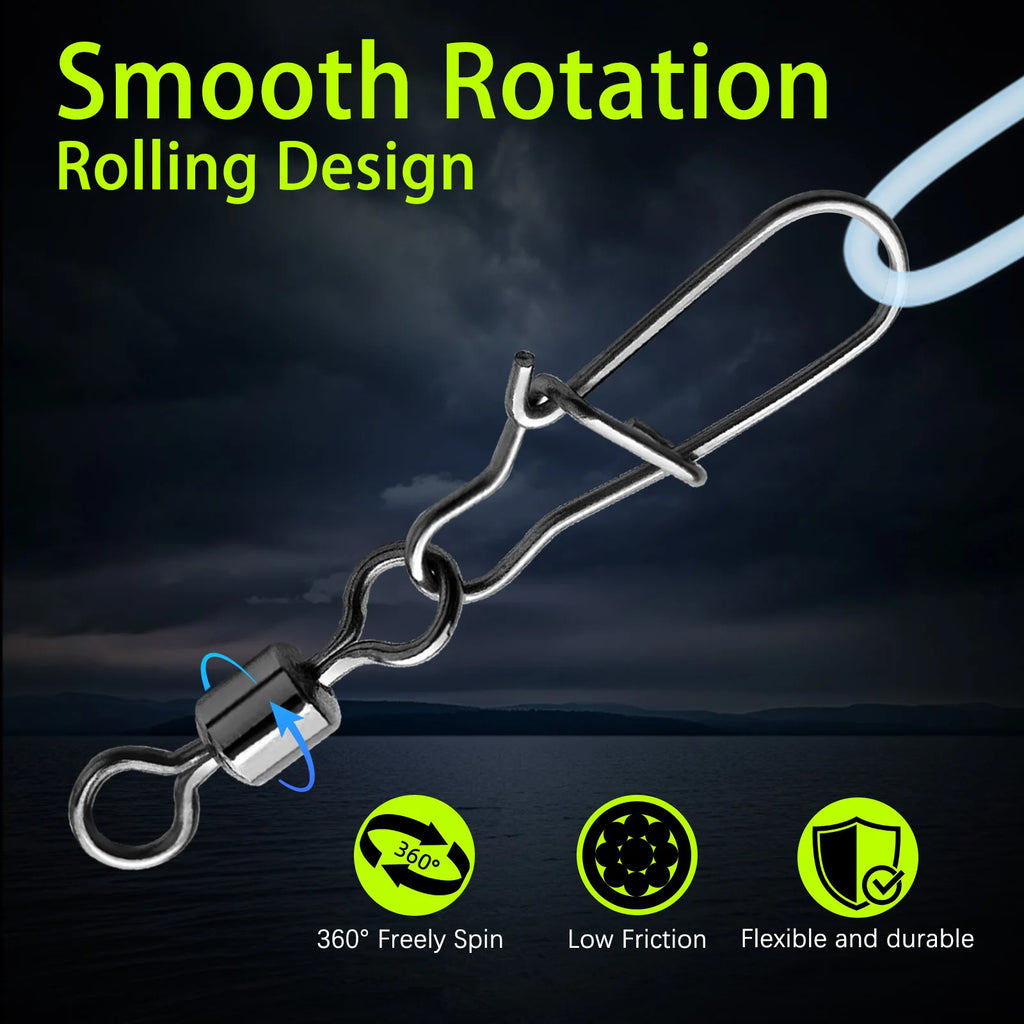 Duo-Lock Snap Swivels 50~200Pcs
