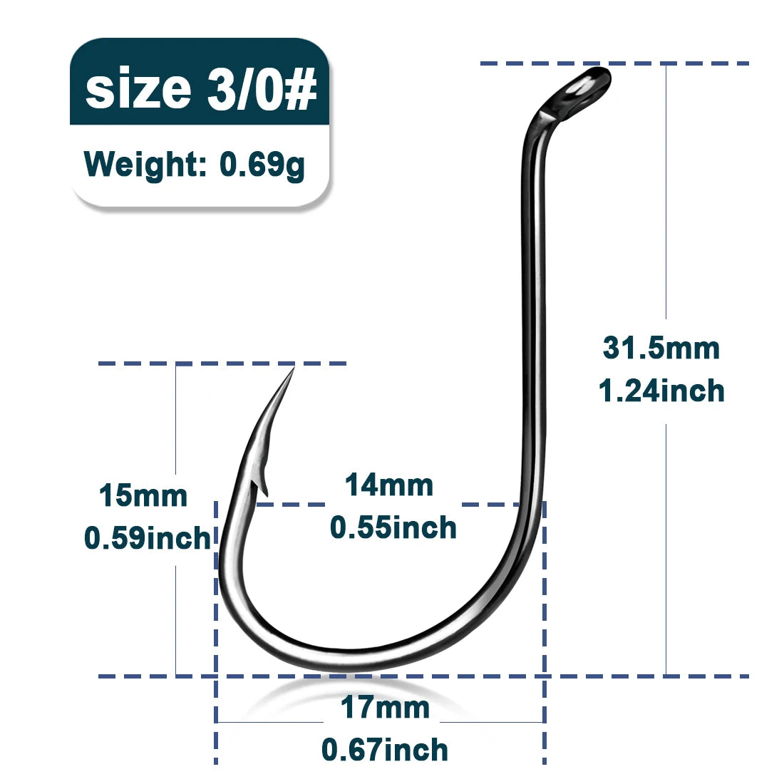 9KM Octopus Fishing Hook 50-100pcs