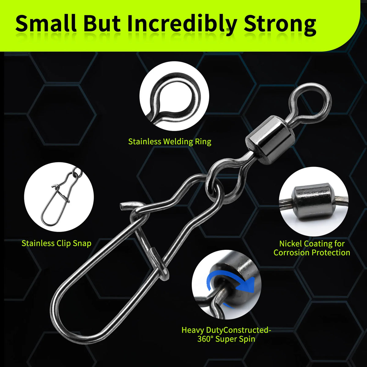 Duo-Lock Snap Swivels 50~200Pcs