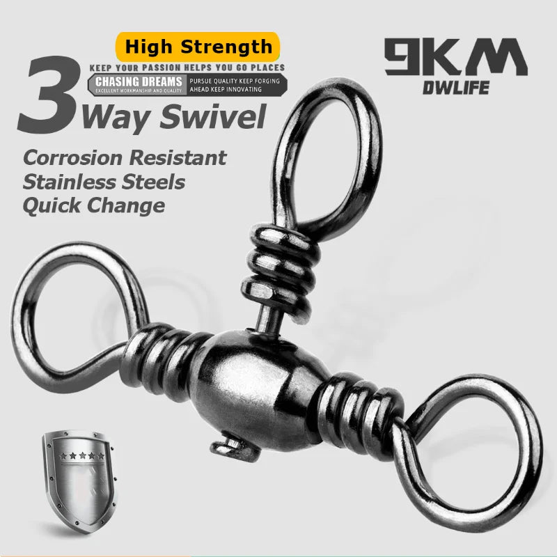 9KM 3 Way Swivels 25~100Pcs F
