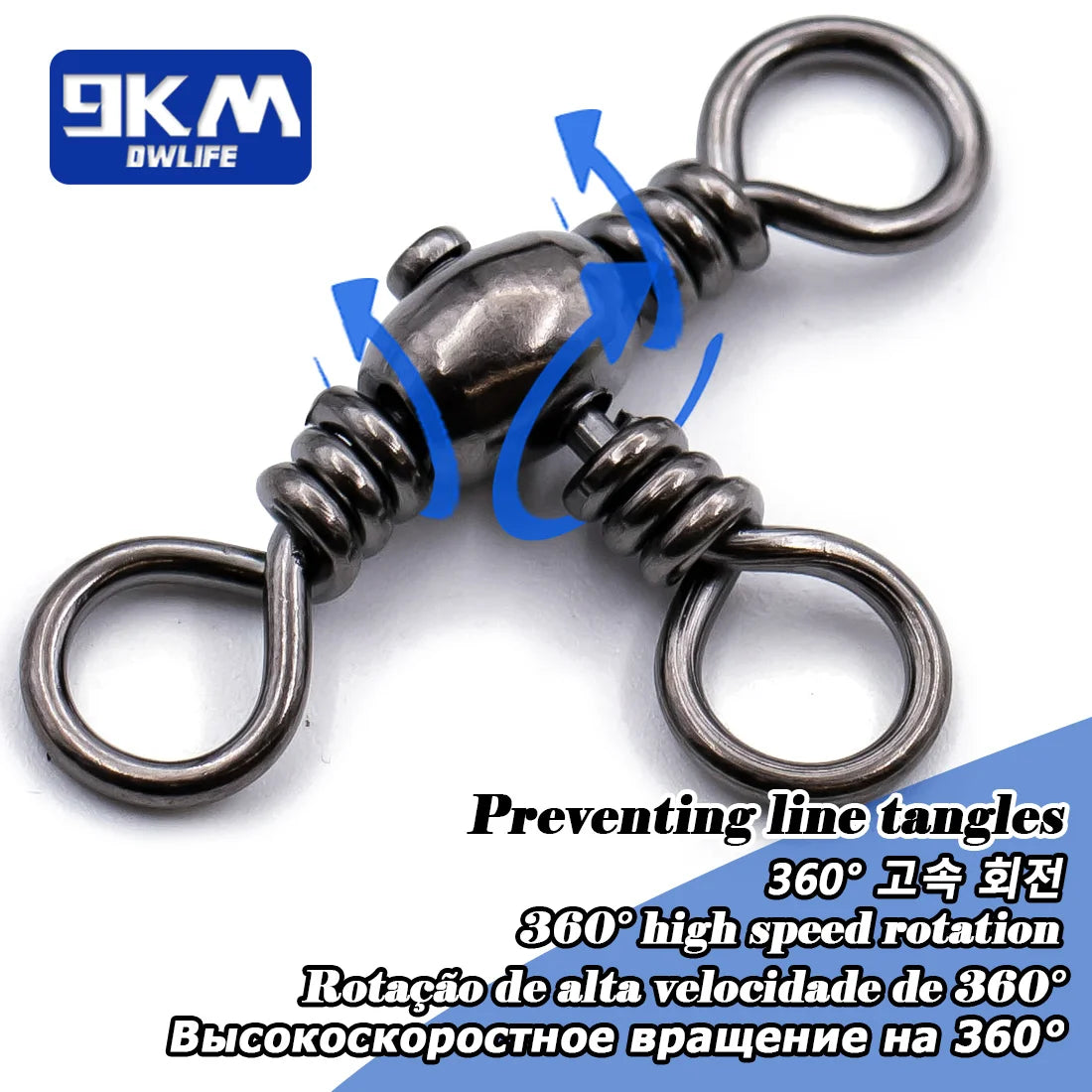 9KM 3 Way Swivels 25~100Pcs F