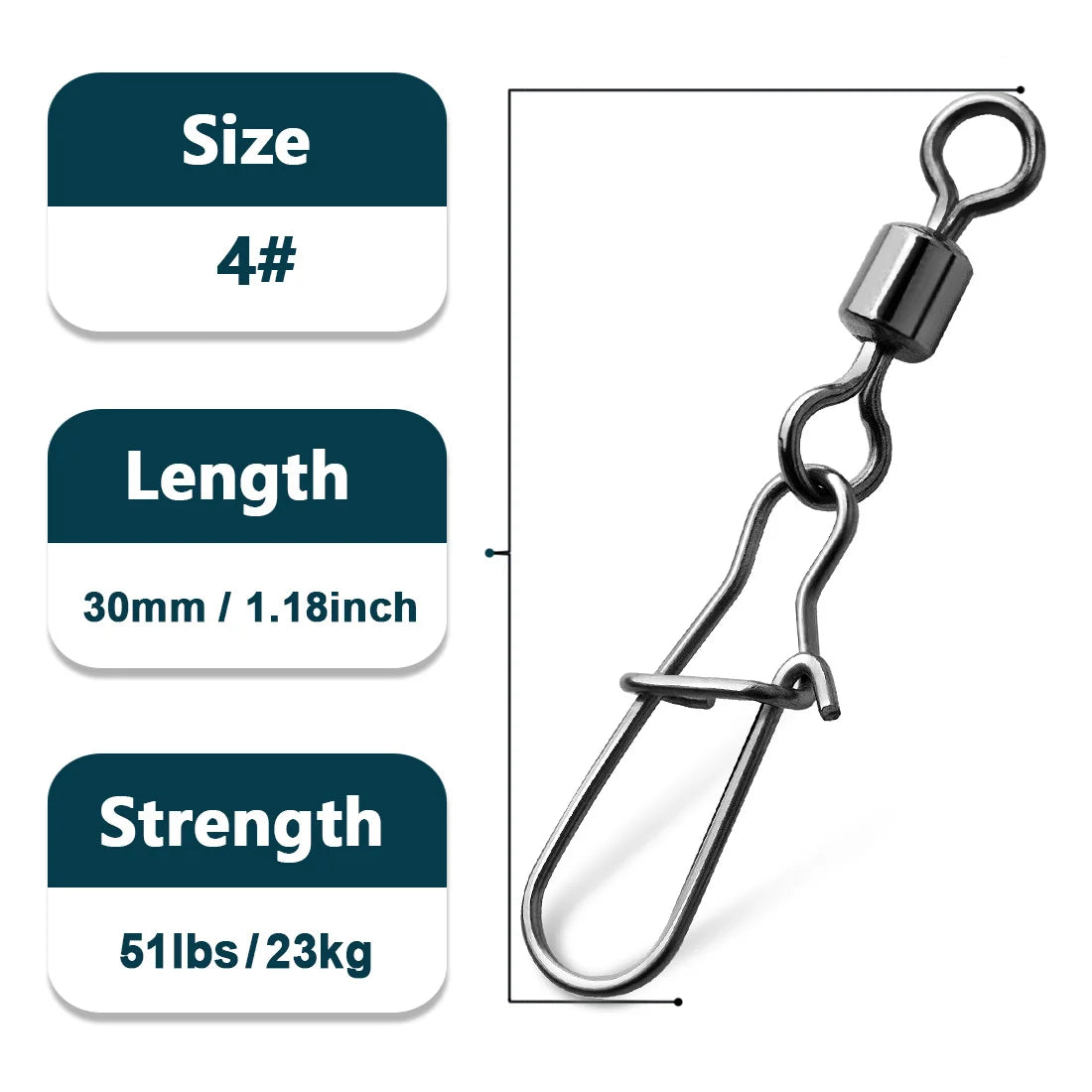 Duo-Lock Snap Swivels 50~200Pcs