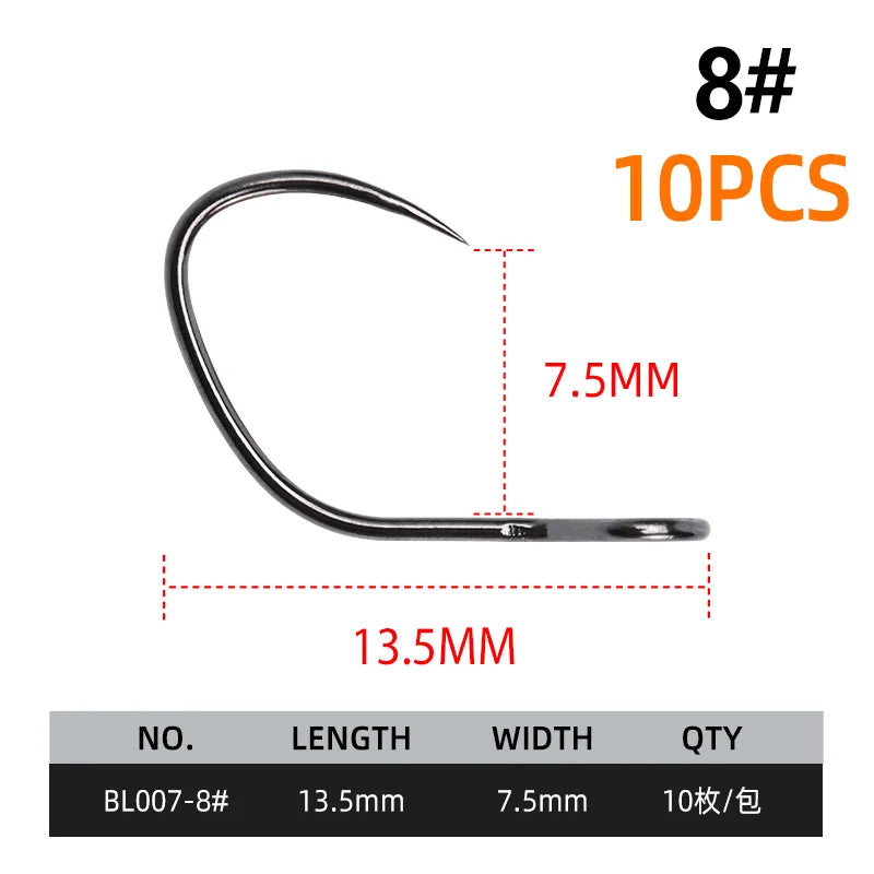BLUX 10pcs Barbless Trout Hook 10# / 8#
