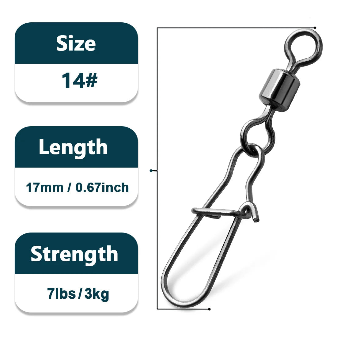 Duo-Lock Snap Swivels 50~200Pcs